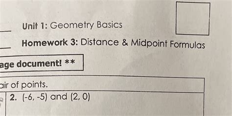 Homework 3 distance & midpoint formulas. Things To Know About Homework 3 distance & midpoint formulas. 